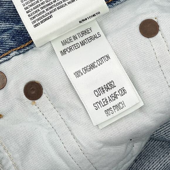 AGOLDE 90s Pinch Waist Straight Jeans Ruminate Wash Women’s Size 24 Distressed - Picture 6 of 8